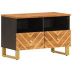 Mobile Porta TV Marrone e Nero 70x33,5x46 cm in Legno di Mango