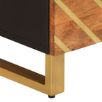 Mobile Porta TV Marrone e Nero 70x33,5x46 cm in Legno di Mango
