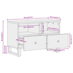 Mobile Porta TV Marrone e Nero 70x33,5x46 cm in Legno di Mango