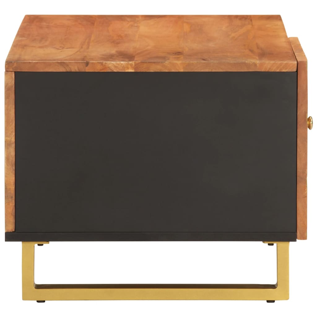 Tavolino da Salotto Marrone e Nero 80x50x40 cm Legno di Mango