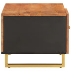 Tavolino da Salotto Marrone e Nero 80x50x40 cm Legno di Mango