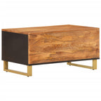 Tavolino da Salotto Marrone e Nero 80x50x40 cm Legno di Mango