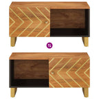Tavolino da Salotto Marrone e Nero 80x50x40 cm Legno di Mango