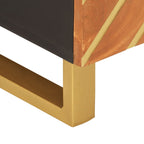 Tavolino da Salotto Marrone e Nero 80x50x40 cm Legno di Mango