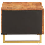 Tavolino da Salotto Marrone e Nero 80x50x40 cm Legno di Mango