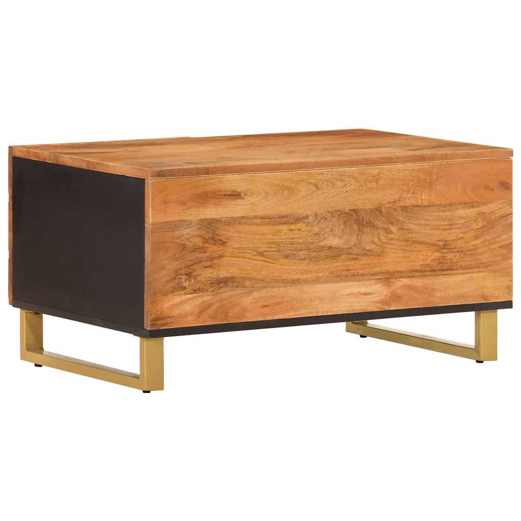 Tavolino da Salotto Marrone e Nero 80x50x40 cm Legno di Mango