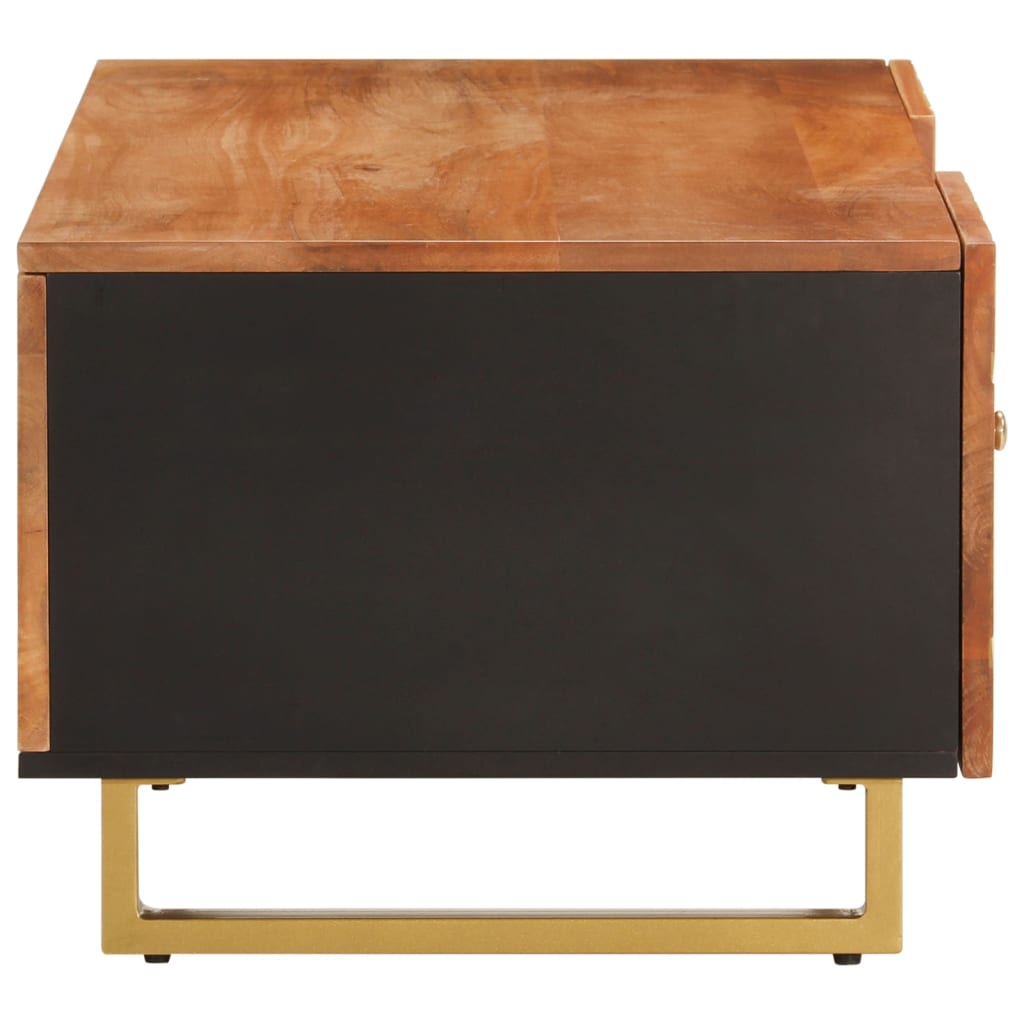 Tavolino da Salotto Marrone e Nero 100x54x40 cm Legno di Mango