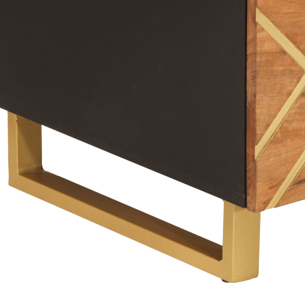 Tavolino da Salotto Marrone e Nero 100x54x40 cm Legno di Mango