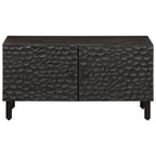 Tavolino da Salotto Nero 80x50x40 cm in Legno Massello di Mango