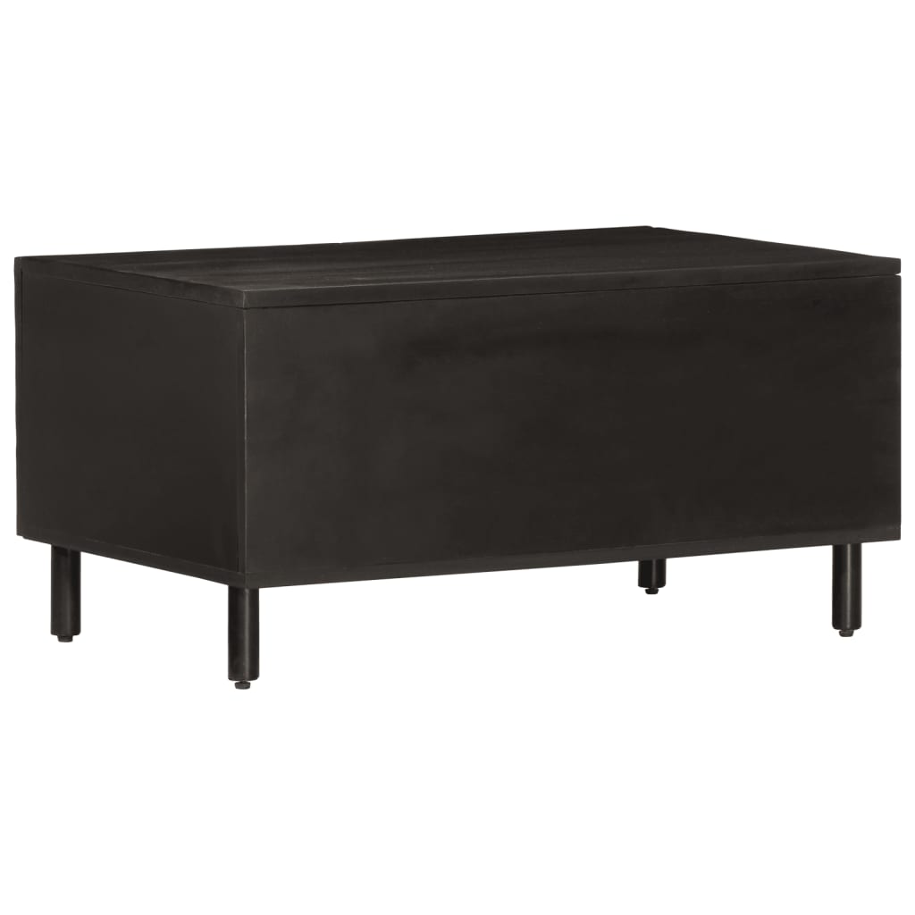 Tavolino da Salotto Nero 80x50x40 cm in Legno Massello di Mango