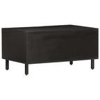 Tavolino da Salotto Nero 80x50x40 cm in Legno Massello di Mango