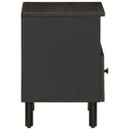 Comodini 2pz Neri 40x33x46 cm in Legno Massello di Mango
