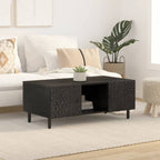Tavolino da Salotto Nero 100x54x40cm in Legno Massello di Mango