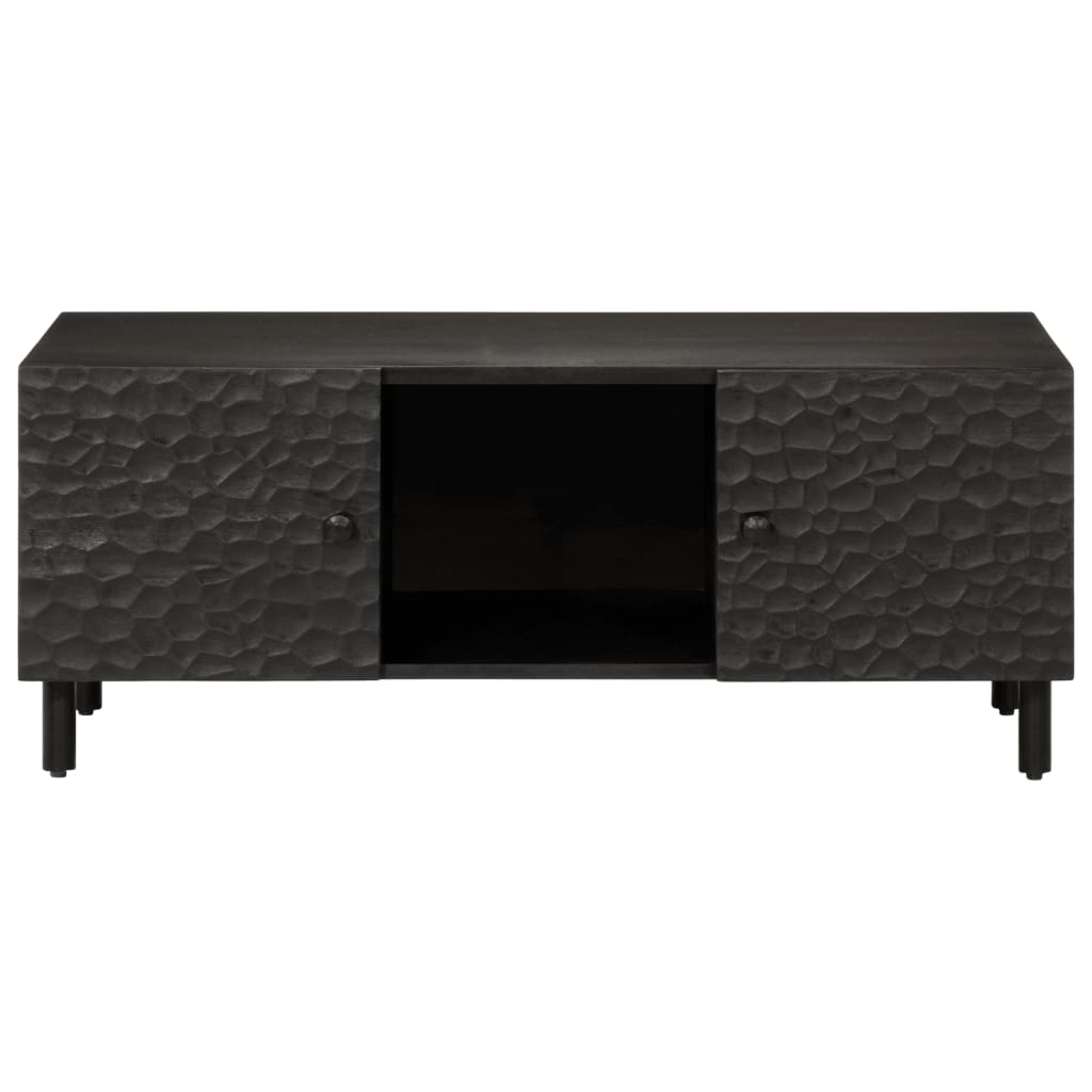 Tavolino da Salotto Nero 100x54x40cm in Legno Massello di Mango