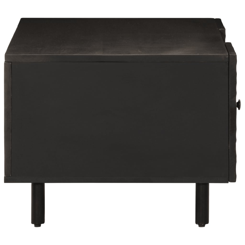 Tavolino da Salotto Nero 100x54x40cm in Legno Massello di Mango