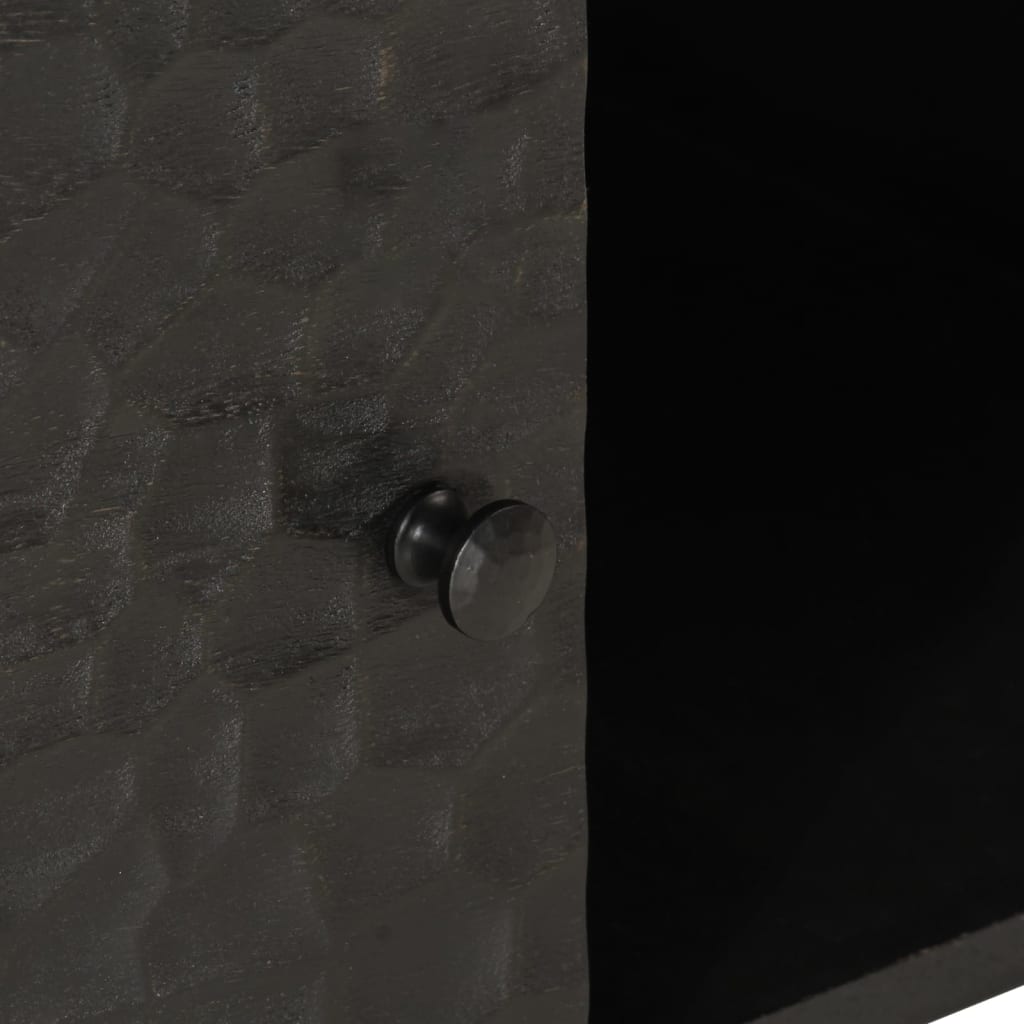 Tavolino da Salotto Nero 100x54x40cm in Legno Massello di Mango