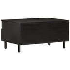 Tavolino da Salotto Nero 80x54x40 cm in Legno Massello di Mango