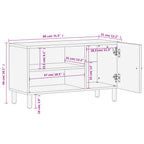 Mobile Porta TV Nero 80x31x46 cm in Legno Massello di Mango