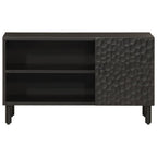 Mobile Porta TV Nero 80x31x46 cm in Legno Massello di Mango