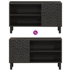 Mobile Porta TV Nero 80x31x46 cm in Legno Massello di Mango