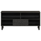 Mobile Porta TV Nero 100x33x46 cm in Legno Massello di Mango