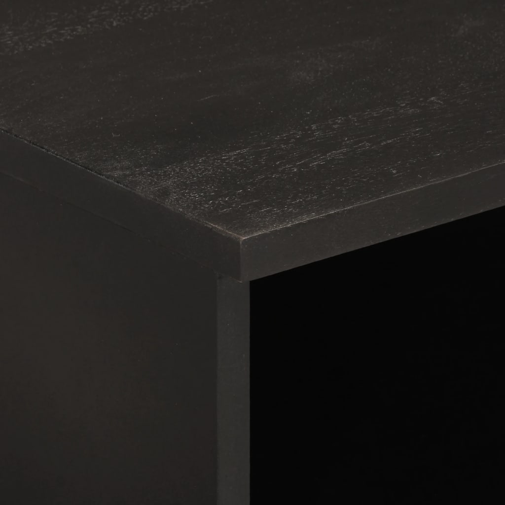 Mobile Porta TV Nero 100x33x46 cm in Legno Massello di Mango