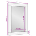 Specchio da Bagno Nero 50x70x2,5cm Legno Massello Mango e Vetro