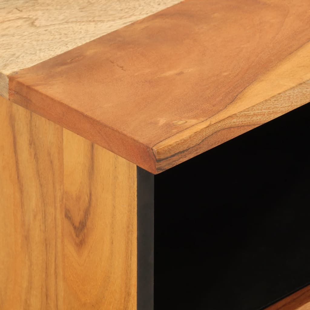 Comodino 40x33x46 cm in Legno Massello di Acacia