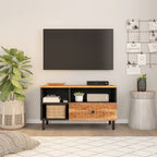 Mobile Porta TV 80x33x46 cm in Legno Massello di Acacia