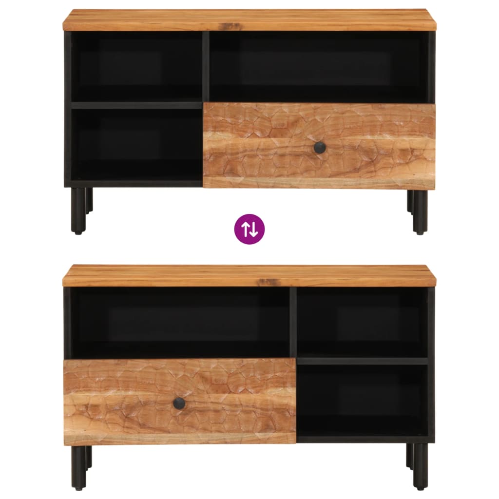 Mobile Porta TV 80x33x46 cm in Legno Massello di Acacia
