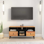 Mobile Porta TV 100x33x46 cm in Legno Massello di Acacia