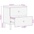 Comodini 2pz 40x33x46 cm in Legno Massello di Mango