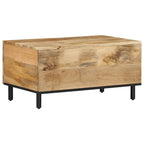 Tavolino da Salotto 80x50x40 cm Legno Massello di Mango