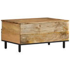 Tavolino da Salotto 80x54x40 cm in Legno Massello di Mango