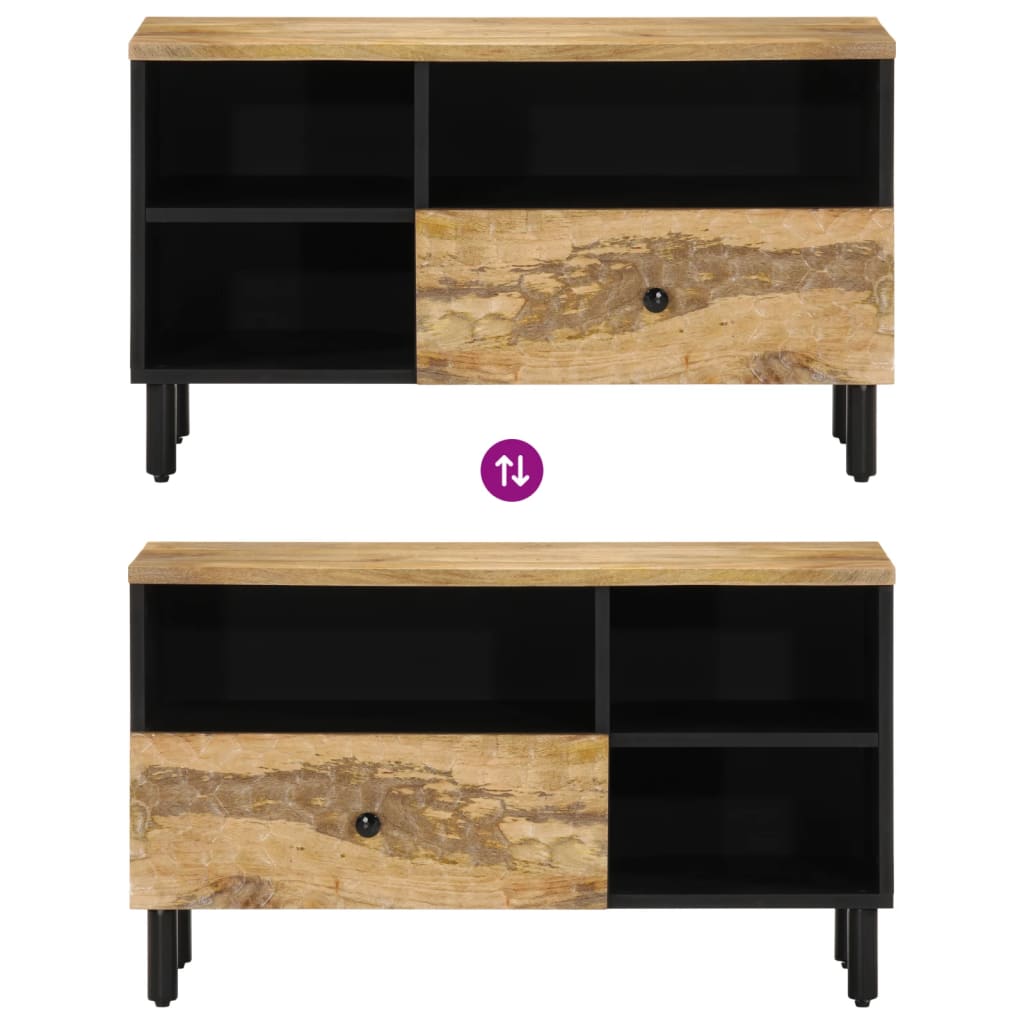 Mobile Porta TV 80x33x46 cm in Legno Massello di Mango