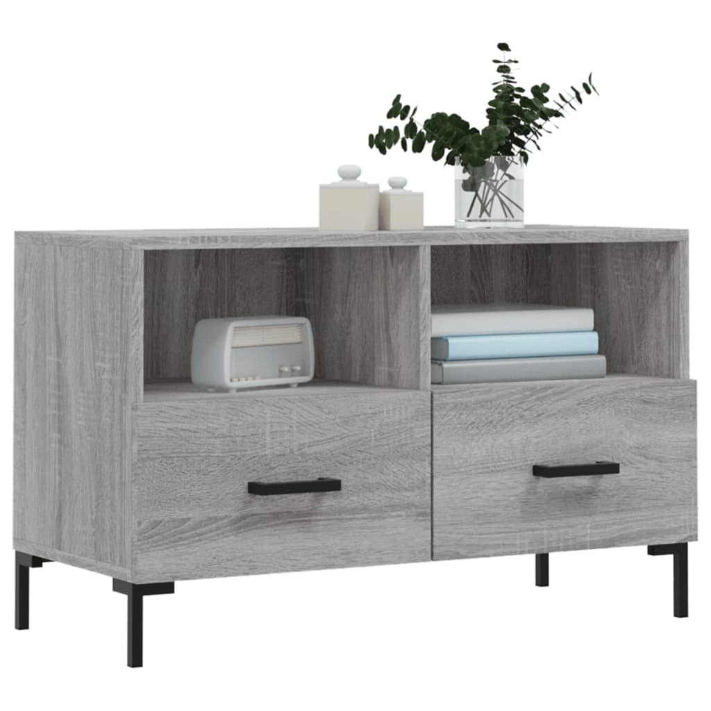 Mobile Porta TV Grigio Sonoma 80x36x50 cm in Legno Multistrato