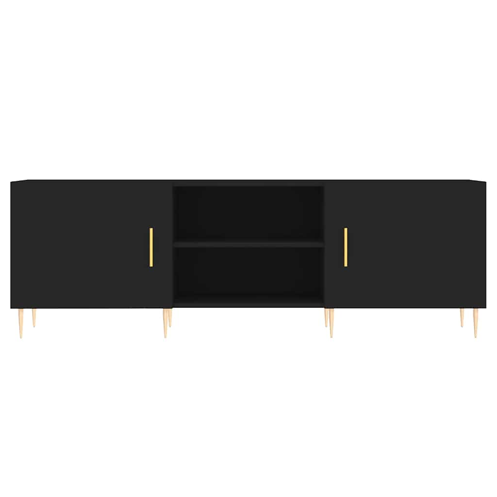 Mobile Porta TV Nero 150x30x50 cm in Legno Multistrato
