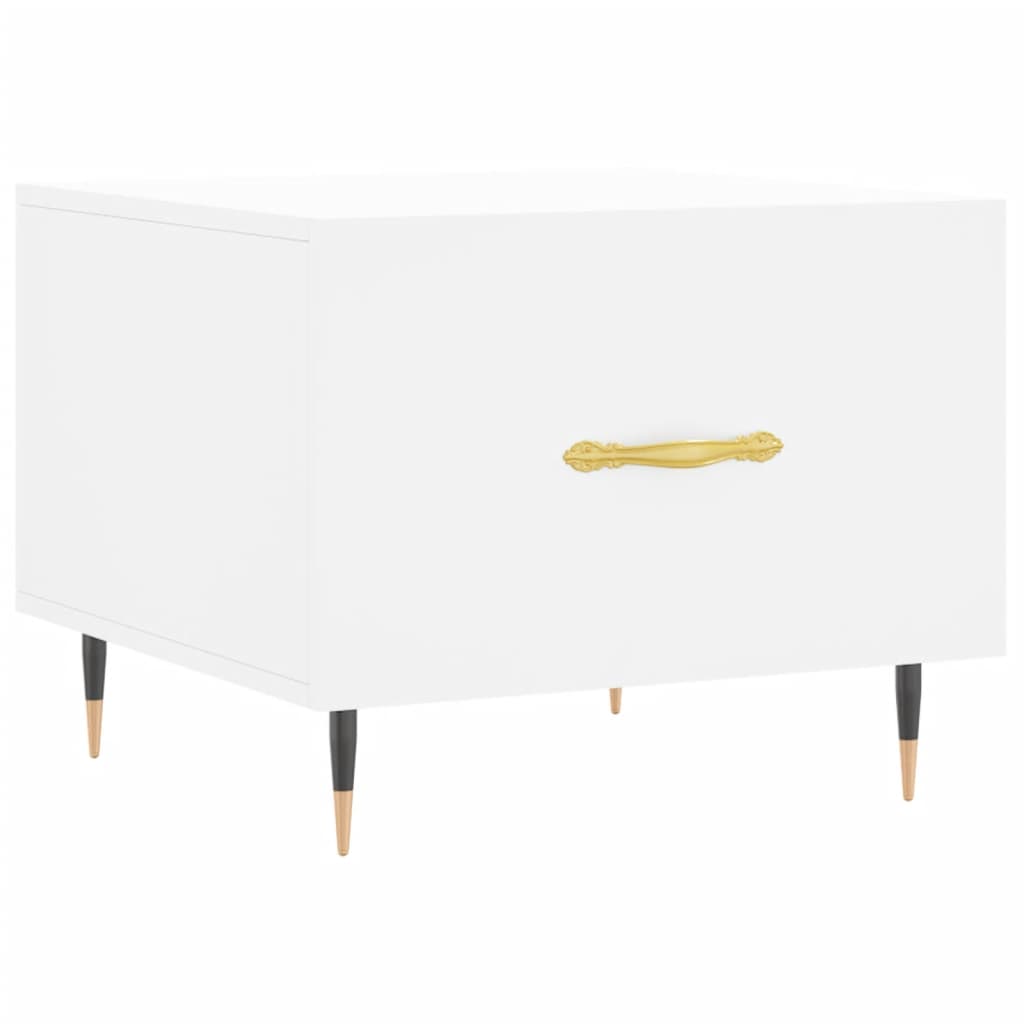 Tavolini da Salotto 2 pz Bianchi 50x50x40 cm Legno Multistrato