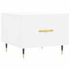Tavolini da Salotto 2 pz Bianchi 50x50x40 cm Legno Multistrato