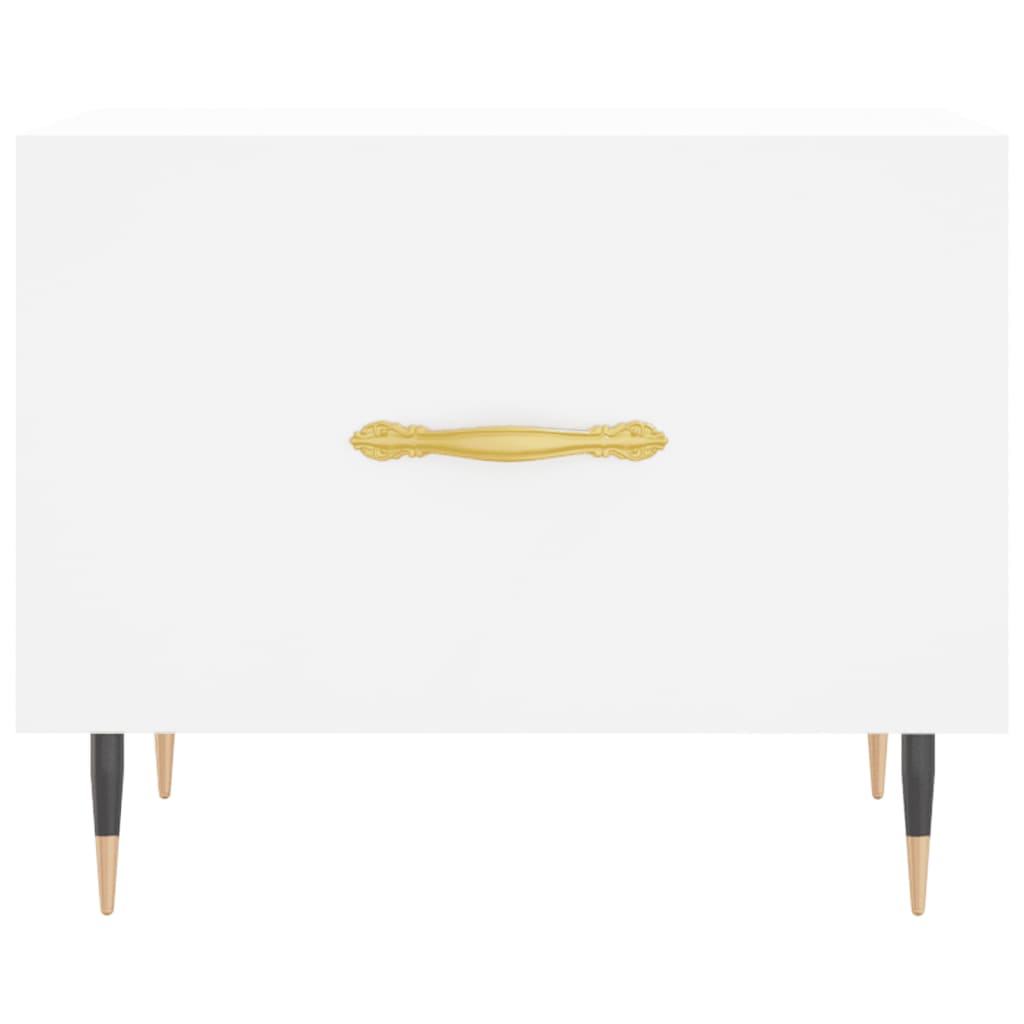 Tavolini da Salotto 2 pz Bianchi 50x50x40 cm Legno Multistrato