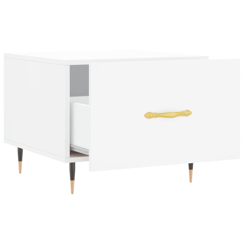 Tavolini da Salotto 2 pz Bianchi 50x50x40 cm Legno Multistrato