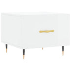 Tavolino da Salotto Bianco Lucido 50x50x40 cm Legno Multistrato