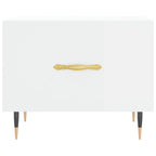Tavolino da Salotto Bianco Lucido 50x50x40 cm Legno Multistrato