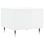 Tavolino da Salotto Bianco Lucido 50x50x40 cm Legno Multistrato