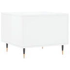 Tavolini Salotto 2pz Bianco Lucido 50x50x40cm Legno Multistrato