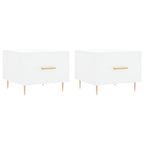 Tavolini da Salotto 2 pz Bianchi 50x50x40 cm Legno Multistrato