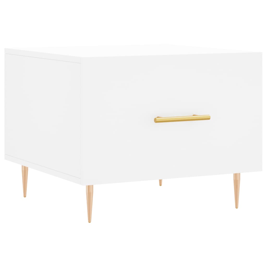 Tavolini da Salotto 2 pz Bianchi 50x50x40 cm Legno Multistrato