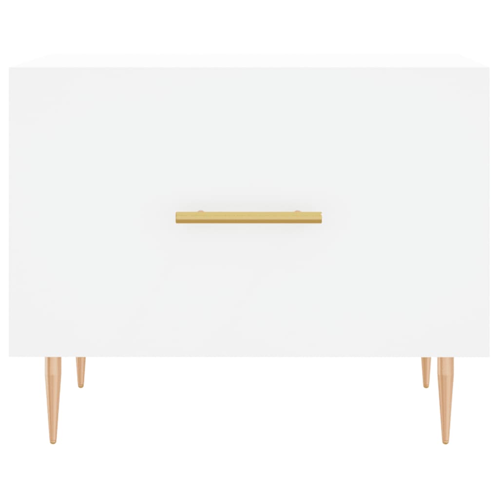 Tavolini da Salotto 2 pz Bianchi 50x50x40 cm Legno Multistrato