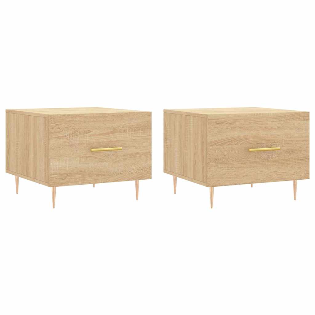 Tavolini Salotto 2pz Rovere Sonoma 50x50x40cm Legno Multistrato