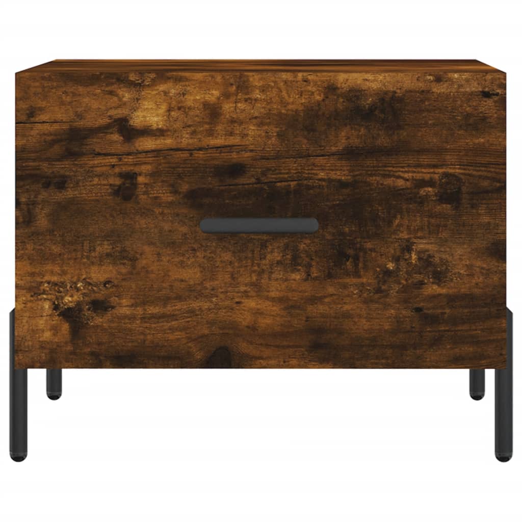 Tavolini Salotto 2 pz Rovere Fumo 50x50x40cm Legno Multistrato